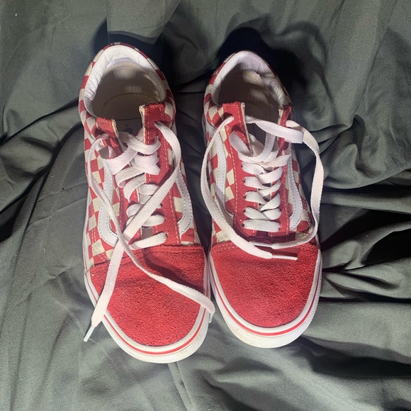 Red and White Checkered VANS sz 6.5Mn/8Wm - Picture 5 of 5